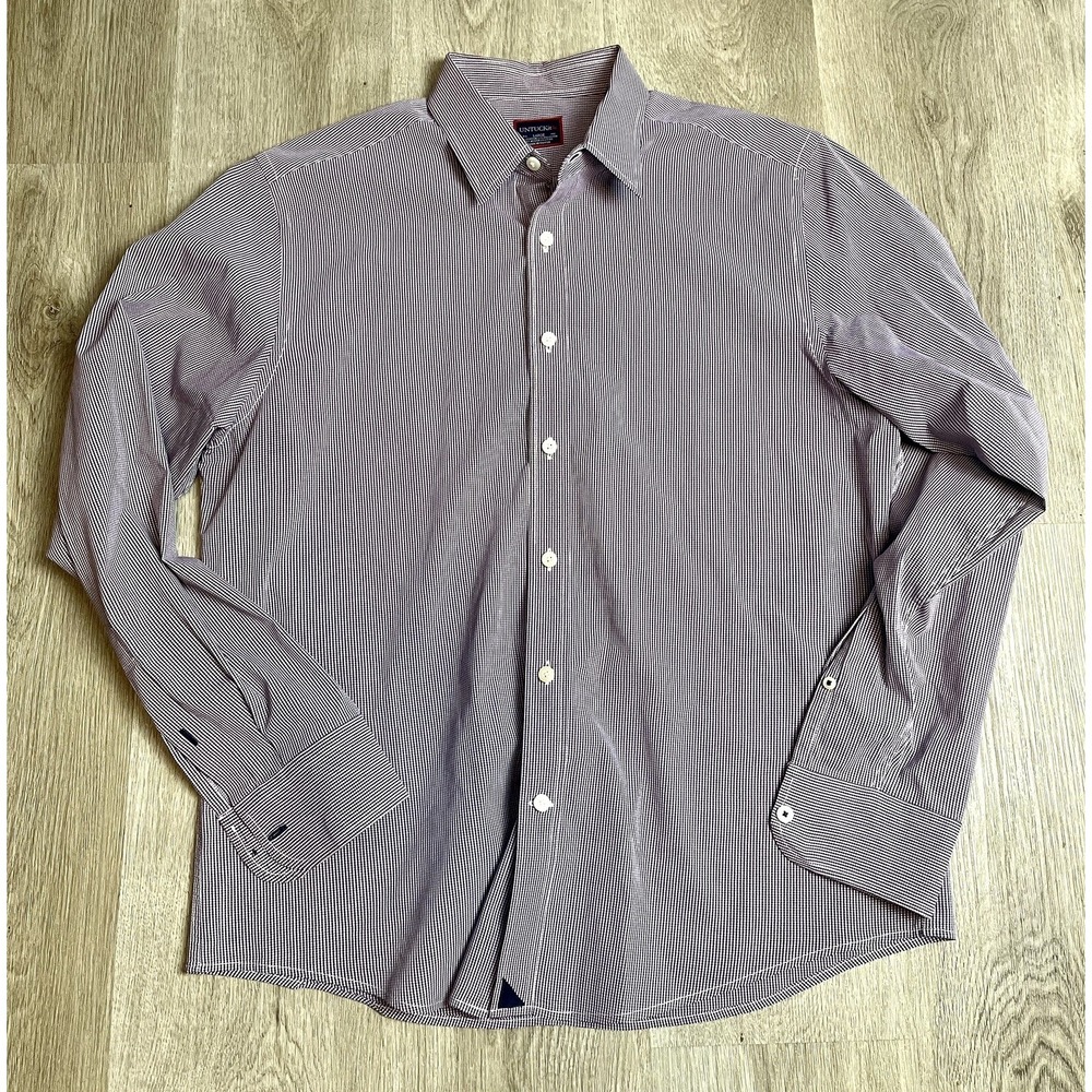 UNTUCKit Mens Large Long Sleeve Button Down Shirt Checkered Casual